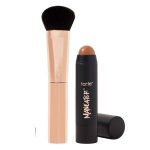 Tarte Maneater Silk Stick Bronzer & Brush Set New In Box Color: SUNDOWN .24 oz